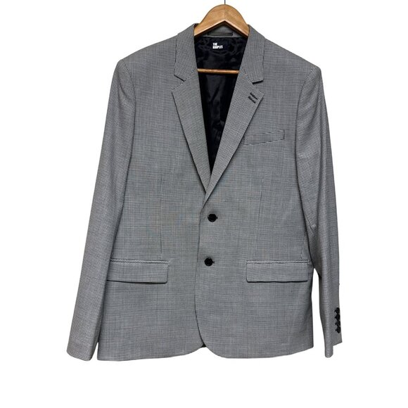 The Kooples Mixy Micro Prince Men's Blazer Jacket Houndstooth Grey EU 50 US 40 - Picture 1 of 13